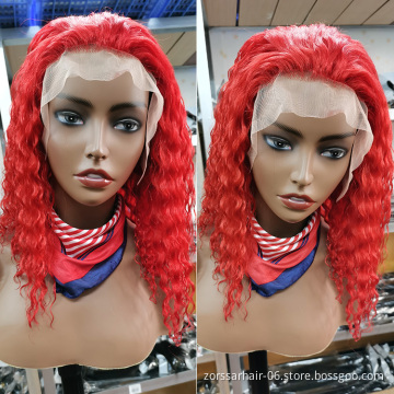 Short Colored Brazilian Hair Lace Wigs 100% Virgin Human Hair Lace Front Wig 613 Blonde Red Deep Wave Bob Wigs Human Hair